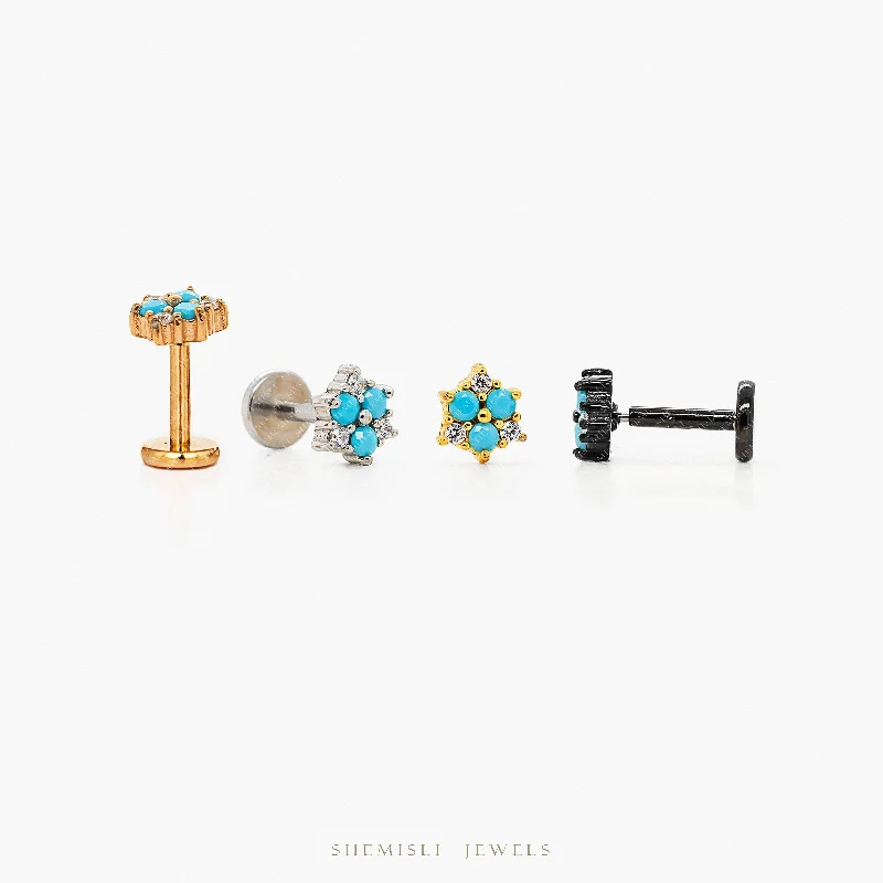 Two - Tone Gold and Silver Plated Clover Stud Earrings for a Lucky and Stylish SymbolTiny Turquoise Flower Threadless Flat Back Earrings, 20,18,16ga, 5-10mm Unisex, Surgical Steel SHEMISLI SS1000 Two - Tone Gold and Silver Plated Clover Stud Earrings for a Lucky and Stylish SymbolTiny Turquoise Flower Threadless Flat Back Earrings, 20,18,16ga, 5-10mm Unisex, Surgical Steel SHEMISLI SS1000