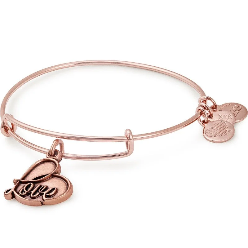 Resin Bangles with Embedded Dried Flowers Alex And Ani Rose Gold Love Charm Bangle