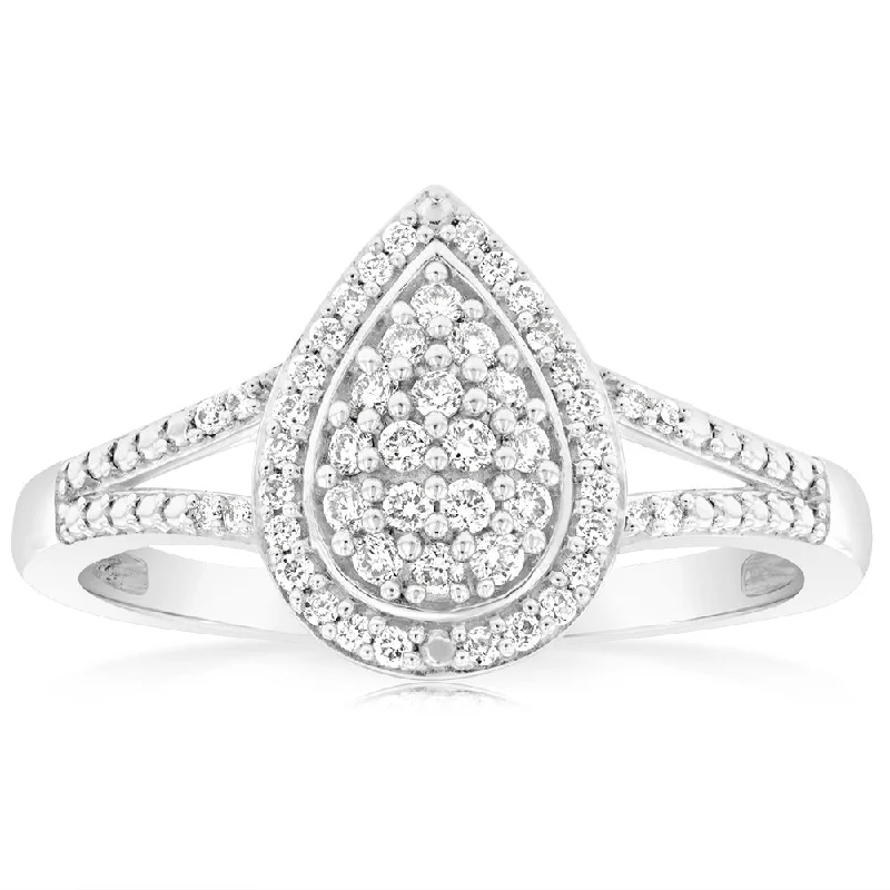 Vintage - Style Women's Diamond Rings with Floral - Engraved Bands and Multiple Diamond AccentsLuminesce Lab Grown Diamond Silver 1/4 Carat Dress Ring Vintage - Style Women's Diamond Rings with Floral - Engraved Bands and Multiple Diamond AccentsLuminesce Lab Grown Diamond Silver 1/4 Carat Dress Ring