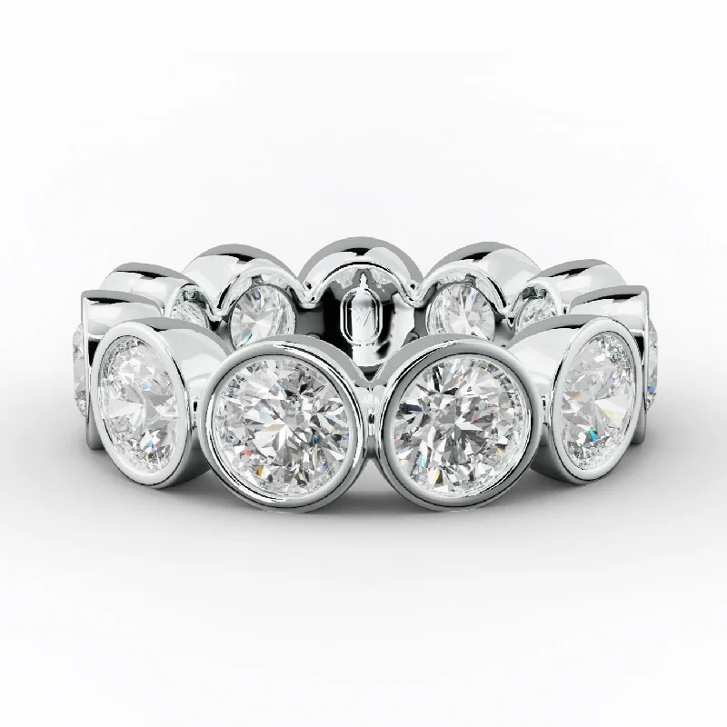 Vintage - Style Women's Diamond Rings with Floral - Engraved Bands and Multiple Diamond Accents6.0 Carat Bezel Set Round Diamond Eternity Band Vintage - Style Women's Diamond Rings with Floral - Engraved Bands and Multiple Diamond Accents6.0 Carat Bezel Set Round Diamond Eternity Band