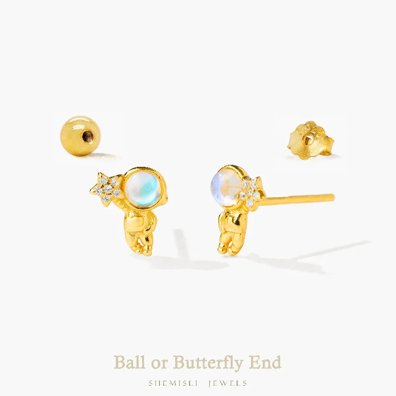 Adjustable - Back Crystal Stud Earrings in Clear for a Sparkling and Versatile PieceDainty Astronaut Stud Earrings, Unisex, Gold, Silver SHEMISLI SS968 Butterfly End, SS969 Screw Ball End (Type A) Adjustable - Back Crystal Stud Earrings in Clear for a Sparkling and Versatile PieceDainty Astronaut Stud Earrings, Unisex, Gold, Silver SHEMISLI SS968 Butterfly End, SS969 Screw Ball End (Type A)