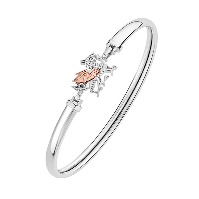 Wood - Carved Bangles with Intricate Celtic Patterns Clogau Welsh Dragon Sterling Silver Bangle Wood - Carved Bangles with Intricate Celtic Patterns Clogau Welsh Dragon Sterling Silver Bangle