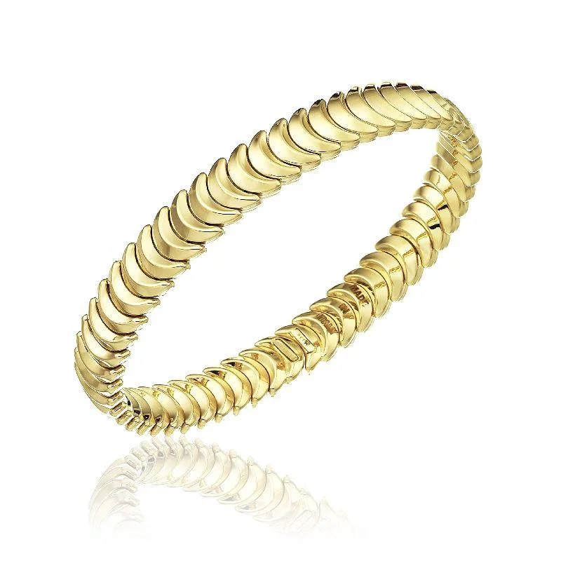 Adjustable Fabric Bangles with Embroidered Floral Designs Chimento Armillas 18ct Yellow Gold Crescent Moon Bangle Adjustable Fabric Bangles with Embroidered Floral Designs Chimento Armillas 18ct Yellow Gold Crescent Moon Bangle
