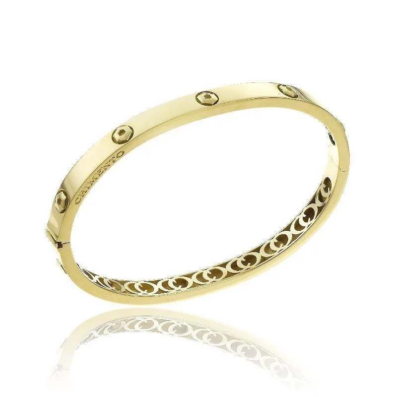 Adjustable Fabric Bangles with Embroidered Floral Designs Chimento Armillas Be Mine 18ct Yellow Gold Bangle