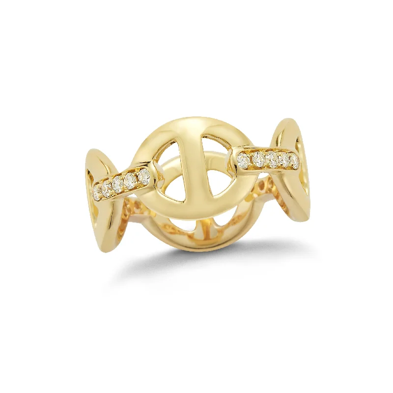Fashion Rings with Initial Charms in Silver - Plated Metal for a Custom AccessoryAnchor Chain link Diamond Ring Fashion Rings with Initial Charms in Silver - Plated Metal for a Custom AccessoryAnchor Chain link Diamond Ring