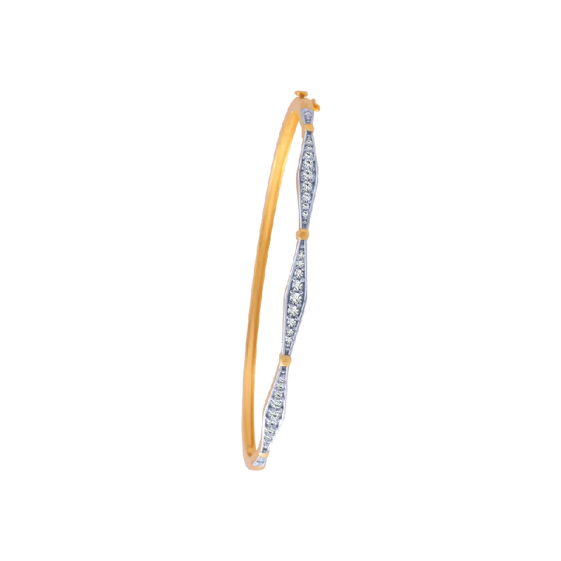 Signature - Design Women's Diamond Rings with a Brand - Specific Pattern and High - Quality Diamonds14KT (585) Yellow Gold And American Diamond Bangle For Women Signature - Design Women's Diamond Rings with a Brand - Specific Pattern and High - Quality Diamonds14KT (585) Yellow Gold And American Diamond Bangle For Women