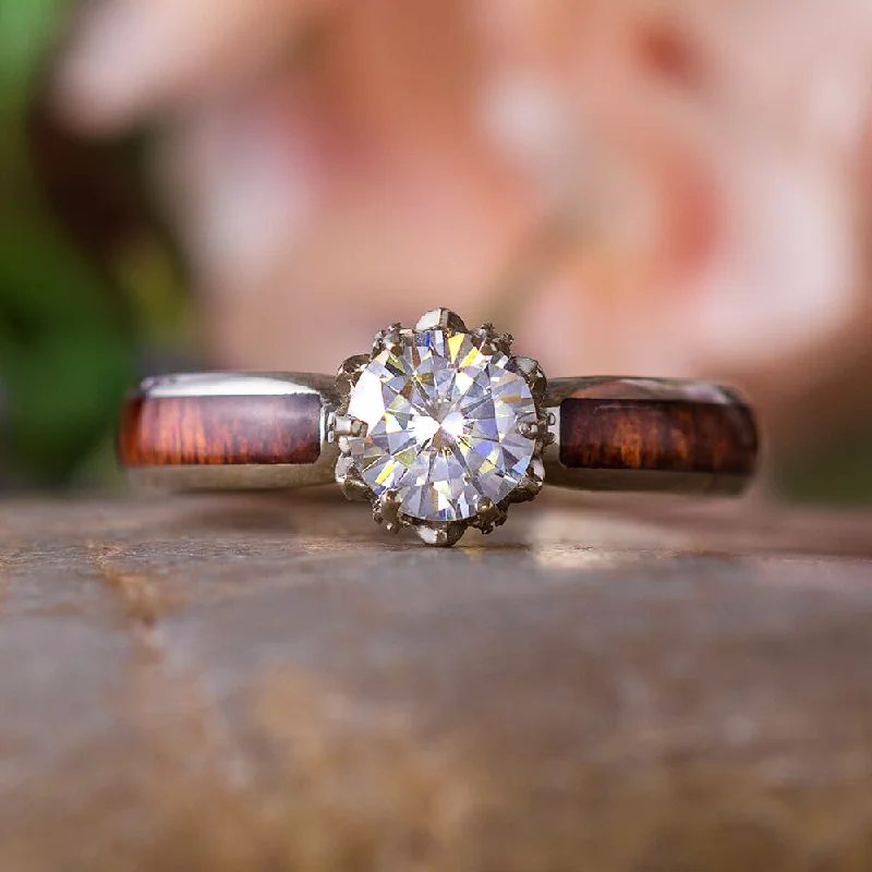Men's Ruby Engagement Rings in Rose Gold with a Solitaire Design for a Romantic GestureMoissanite Engagement Ring with Lotus Flower Setting Men's Ruby Engagement Rings in Rose Gold with a Solitaire Design for a Romantic GestureMoissanite Engagement Ring with Lotus Flower Setting