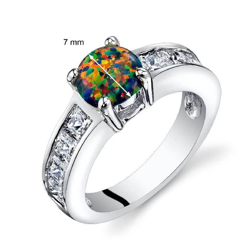 Sapphire Gemstone Rings in 18K White Gold with Diamond Accents for an Elegant EngagementSterling Silver 1 ct Black Opal Ring Sapphire Gemstone Rings in 18K White Gold with Diamond Accents for an Elegant EngagementSterling Silver 1 ct Black Opal Ring