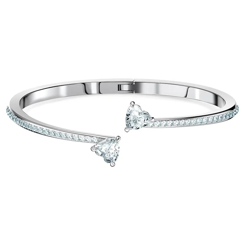 Sustainable Bamboo Bangles with Natural Finishes Swarovski Attract Soul Crystal Heart White Rhodium Plated Bangle Sustainable Bamboo Bangles with Natural Finishes Swarovski Attract Soul Crystal Heart White Rhodium Plated Bangle
