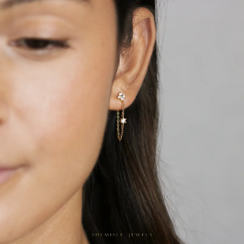 Rainbow - Colored Enameled Butterfly Stud Earrings for a Playful and Colorful StatementClover CZ Dangle Studs, Flower Earrings, Unisex, Gold, Silver SHEMISLI SS149 Rainbow - Colored Enameled Butterfly Stud Earrings for a Playful and Colorful StatementClover CZ Dangle Studs, Flower Earrings, Unisex, Gold, Silver SHEMISLI SS149