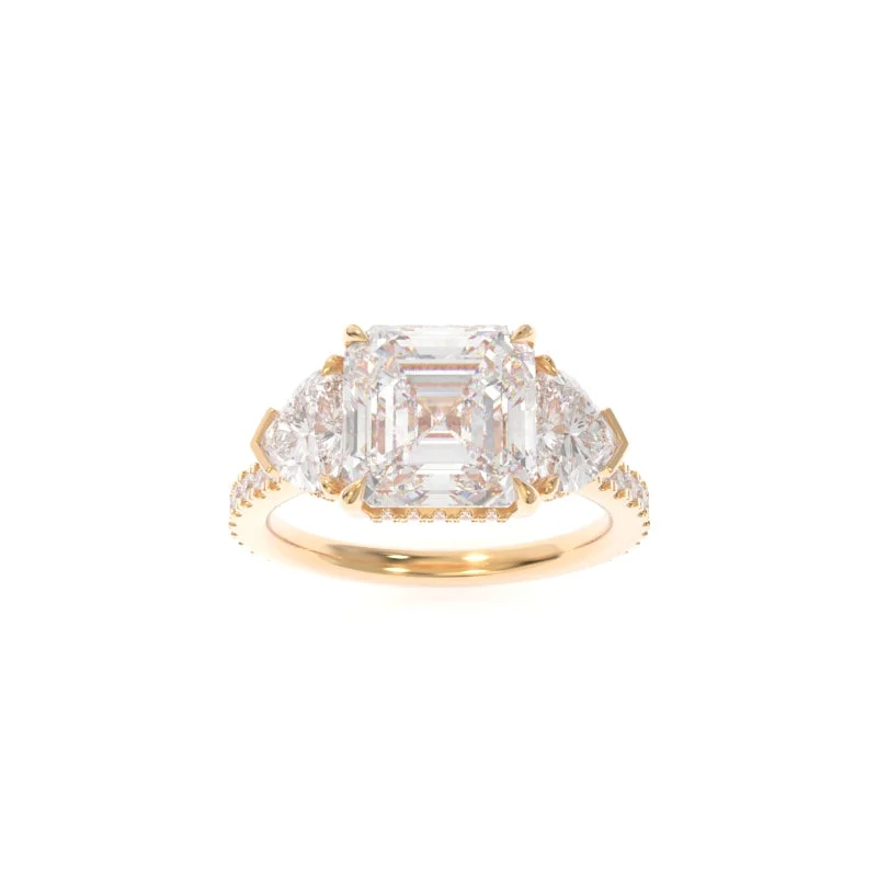 Men's Sapphire Engagement Rings in 18K White Gold with Pave Diamond AccentsMichelle Ring (Heart Version) Asscher Men's Sapphire Engagement Rings in 18K White Gold with Pave Diamond AccentsMichelle Ring (Heart Version) Asscher