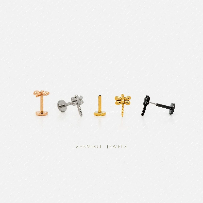14K Gold Plated Heart - Shaped Stud Earrings for a Romantic and Feminine LookDainty Dragonfly Threadless Flat Back Nose Stud, 20,18,16ga, 5-10mm Unisex, Surgical Steel SHEMISLI SS581 14K Gold Plated Heart - Shaped Stud Earrings for a Romantic and Feminine LookDainty Dragonfly Threadless Flat Back Nose Stud, 20,18,16ga, 5-10mm Unisex, Surgical Steel SHEMISLI SS581