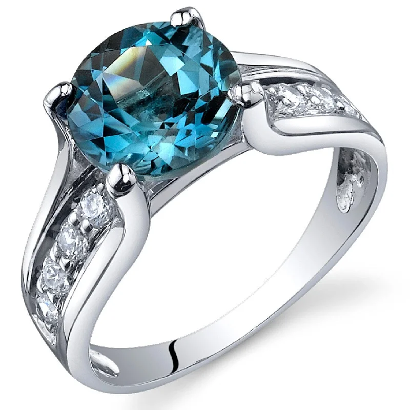 Topaz Gemstone Rings in 10K Gold with a Channel - Set Design for a Contemporary and Durable OptionSterling Silver 2.25 ct London Blue Topaz Birthstone Ring Topaz Gemstone Rings in 10K Gold with a Channel - Set Design for a Contemporary and Durable OptionSterling Silver 2.25 ct London Blue Topaz Birthstone Ring
