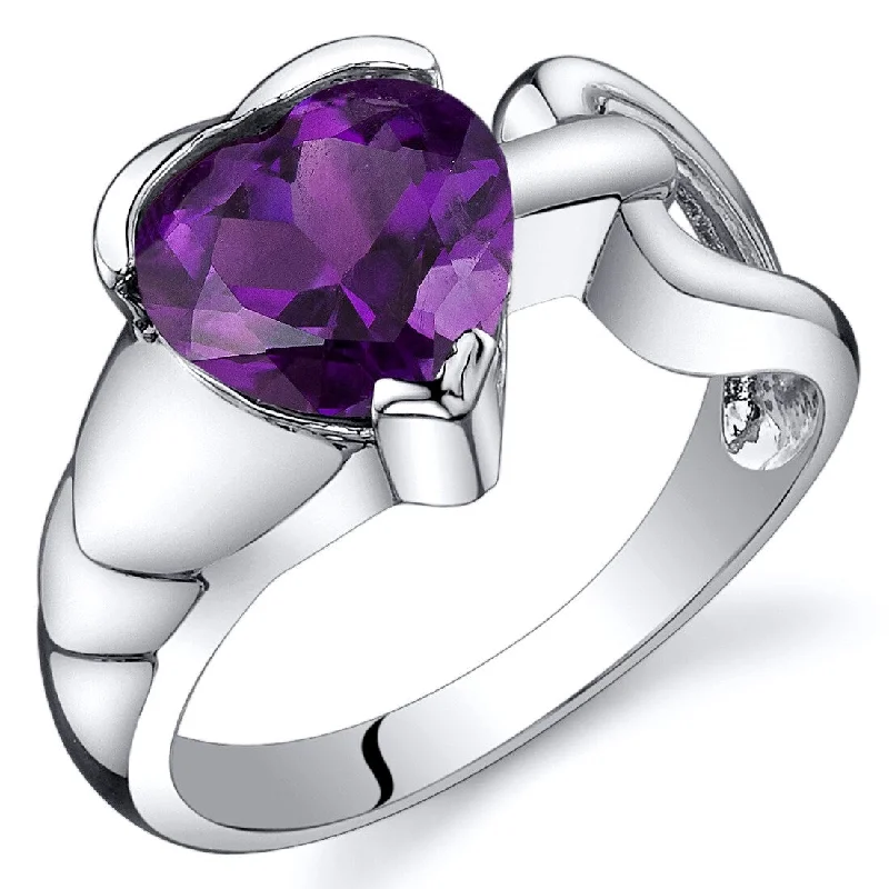 Amethyst Gemstone Rings in Sterling Silver with a Halo of Cubic Zirconia for a Budget - Friendly LuxurySterling Silver 1.75 ct Amethyst Solitaire Ring Amethyst Gemstone Rings in Sterling Silver with a Halo of Cubic Zirconia for a Budget - Friendly LuxurySterling Silver 1.75 ct Amethyst Solitaire Ring