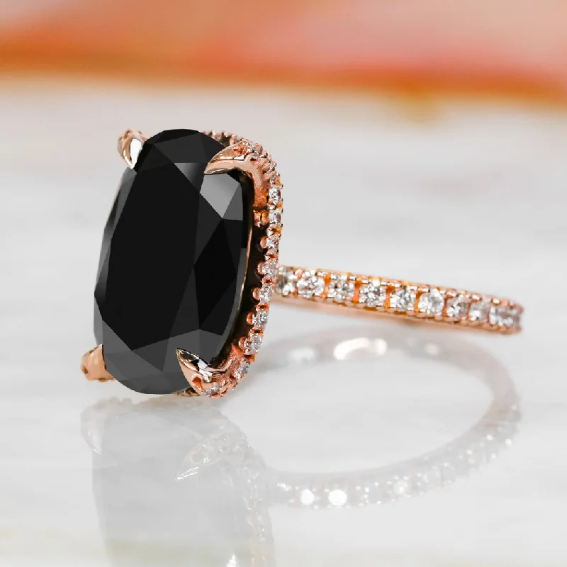 Women's Diamond Rings with Side - Stone Pave Setting for a Sparkling and Continuous ShinePale Darkness Black & White Natural Diamond Oval Cut Engagement Ring Women's Diamond Rings with Side - Stone Pave Setting for a Sparkling and Continuous ShinePale Darkness Black & White Natural Diamond Oval Cut Engagement Ring