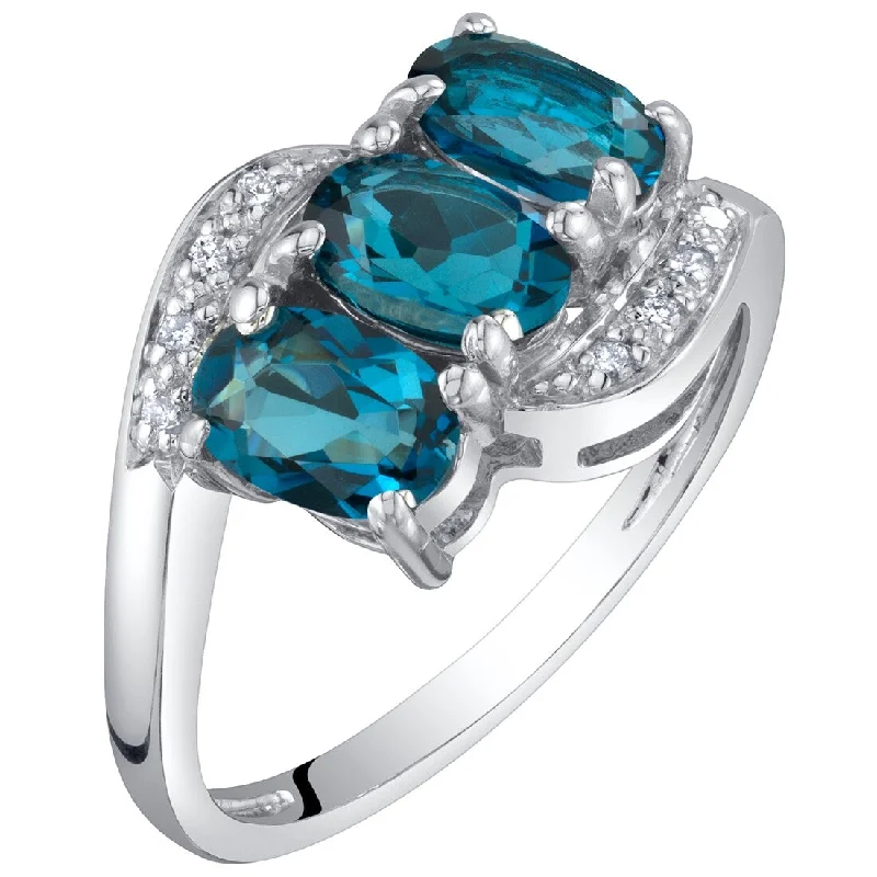 Topaz Gemstone Rings in 10K Gold with a Channel - Set Design for a Contemporary and Durable Option14k White Gold 1.54ct London Blue Topaz and Diamond Ring Topaz Gemstone Rings in 10K Gold with a Channel - Set Design for a Contemporary and Durable Option14k White Gold 1.54ct London Blue Topaz and Diamond Ring