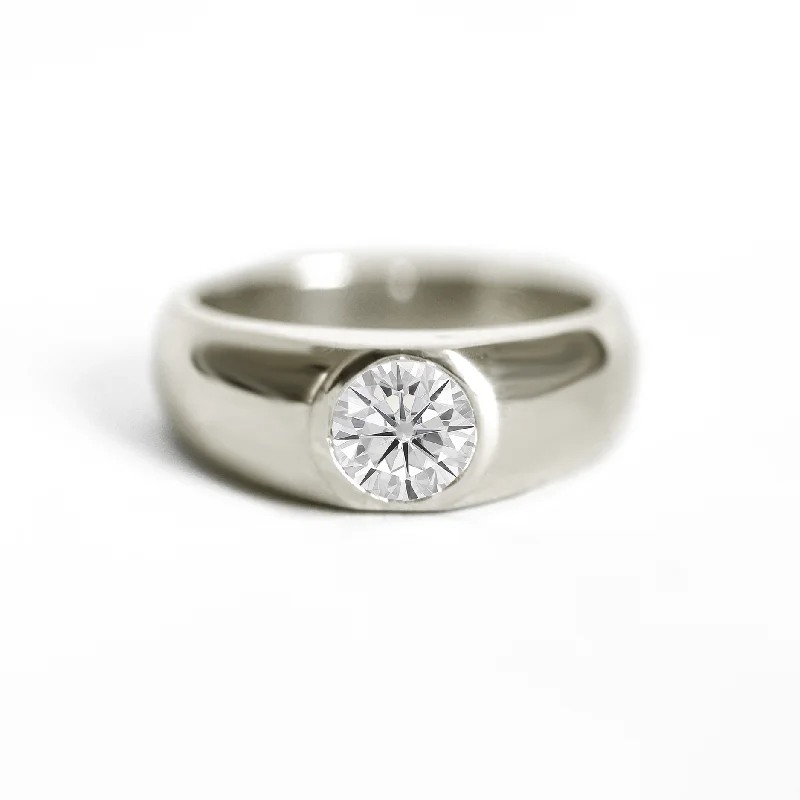 Men's Diamond Engagement Rings with Platinum Band and Halo Setting for a Luxury ProposalRound Moissanite Signet Ring Men's Diamond Engagement Rings with Platinum Band and Halo Setting for a Luxury ProposalRound Moissanite Signet Ring