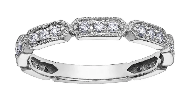 Tennis - Style Women's Diamond Rings with a Continuous Row of Diamonds for a Classic and Versatile LookMilgrain Detailed Diamond Band Tennis - Style Women's Diamond Rings with a Continuous Row of Diamonds for a Classic and Versatile LookMilgrain Detailed Diamond Band