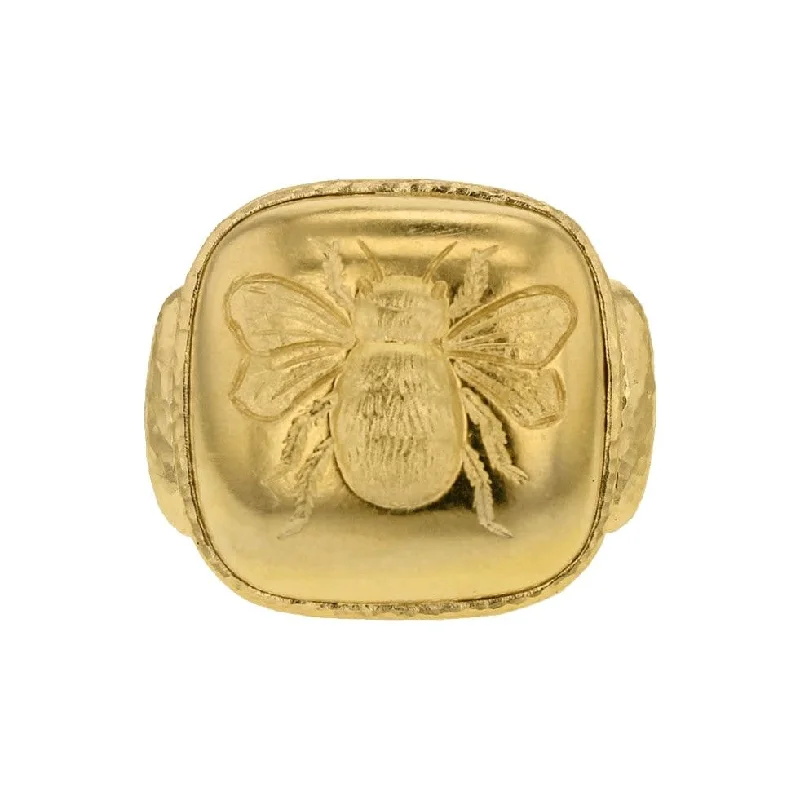 Geometric - Shaped Fashion Rings in Titanium with Iridescent Inlays"Fat Bee" Signet Ring Geometric - Shaped Fashion Rings in Titanium with Iridescent Inlays"Fat Bee" Signet Ring