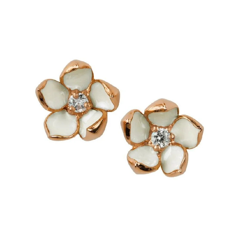 Shaun Leane 18ct Rose Gold Plated Sterling Silver 0.10ct Diamond Small Cherry Blossom Stud Earrings Shaun Leane 18ct Rose Gold Plated Sterling Silver 0.10ct Diamond Small Cherry Blossom Stud Earrings