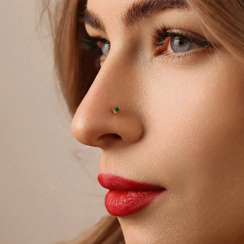 Magnetic - Back Stud Earrings in Black for Easy and Comfortable WearTiny Square Emerald Stone Threadless Flat Back Nose Stud, 20,18,16ga, 5-10mm, Unisex, Surgical Steel, SHEMISLI SS557 Magnetic - Back Stud Earrings in Black for Easy and Comfortable WearTiny Square Emerald Stone Threadless Flat Back Nose Stud, 20,18,16ga, 5-10mm, Unisex, Surgical Steel, SHEMISLI SS557