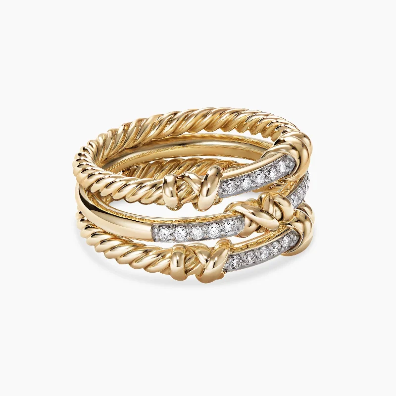 Geometric - Shaped Fashion Rings in Titanium with Iridescent InlaysPetite Helena Wrap Three Row Ring Geometric - Shaped Fashion Rings in Titanium with Iridescent InlaysPetite Helena Wrap Three Row Ring