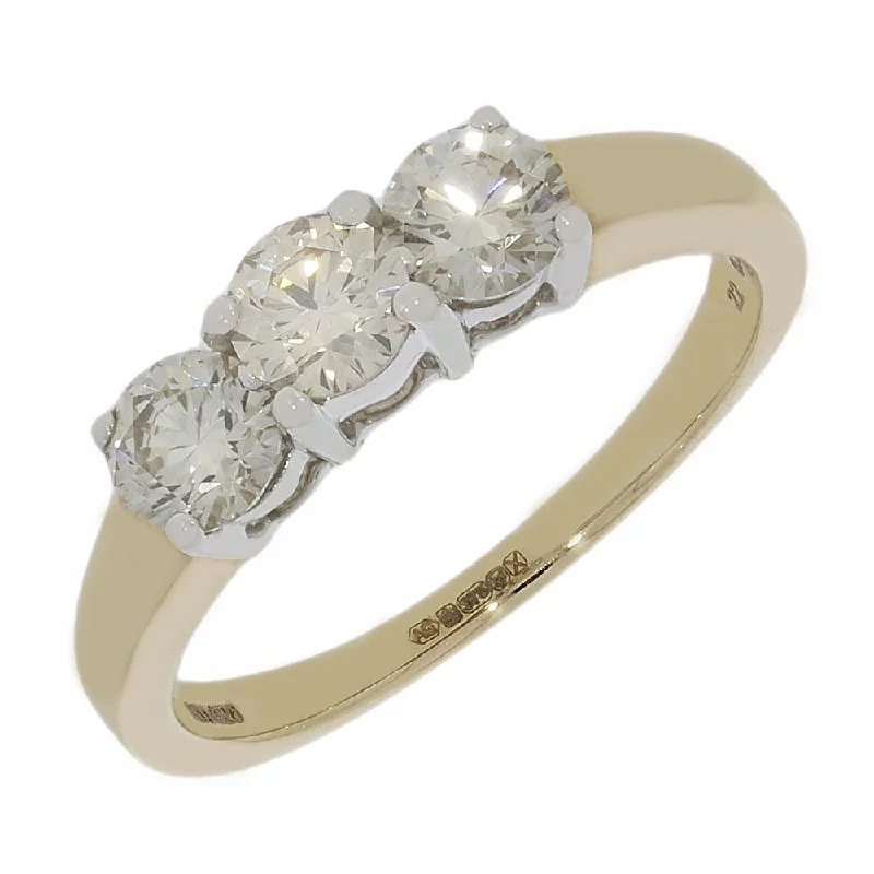 Marquise - Cut Women's Diamond Rings in Palladium for a Unique and Elongated Shape9ct Yellow Gold 0.98ct Diamond Trilogy Ring Marquise - Cut Women's Diamond Rings in Palladium for a Unique and Elongated Shape9ct Yellow Gold 0.98ct Diamond Trilogy Ring