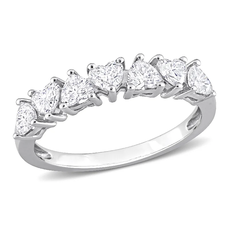Halo - Style Women's Diamond Rings with a Center Diamond Surrounded by Smaller Diamonds in 18K GoldMiadora 1ct TW Heart-Cut Diamond Anniversary Ring in 14k White Gold Halo - Style Women's Diamond Rings with a Center Diamond Surrounded by Smaller Diamonds in 18K GoldMiadora 1ct TW Heart-Cut Diamond Anniversary Ring in 14k White Gold