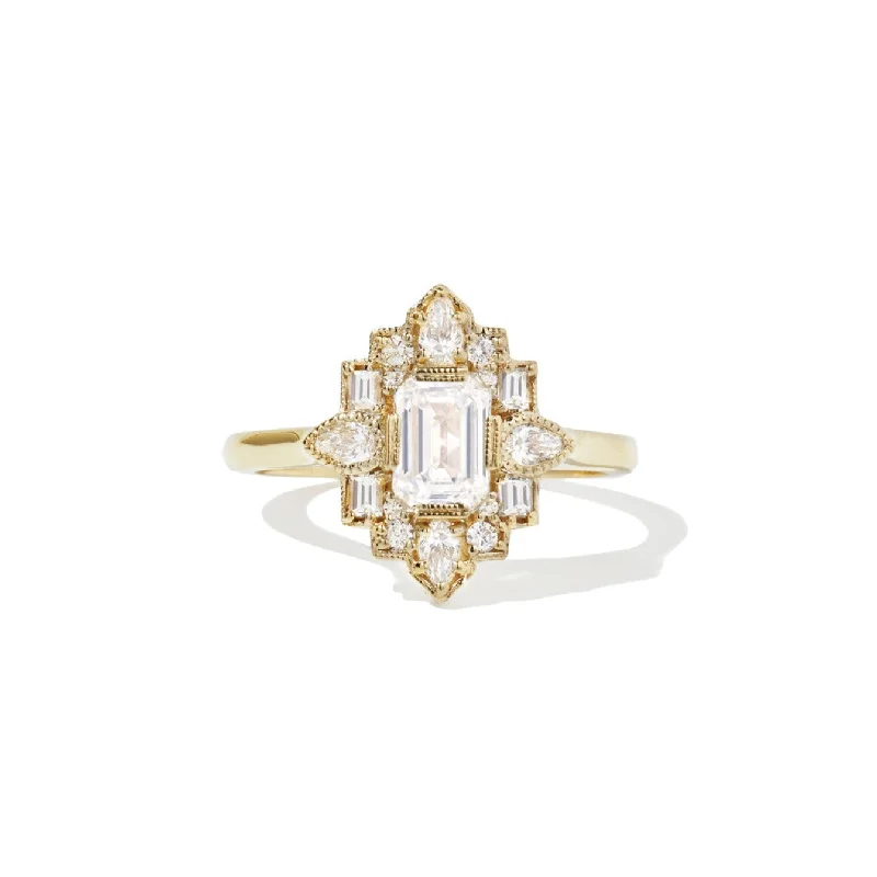 Men's Amethyst Engagement Rings in Sterling Silver with a Contemporary Geometric SettingDeco Emerald & Pear Diamond Mosaic Ring Men's Amethyst Engagement Rings in Sterling Silver with a Contemporary Geometric SettingDeco Emerald & Pear Diamond Mosaic Ring