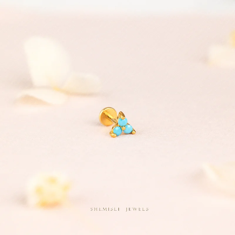 Handmade Polymer Clay Floral Stud Earrings in Pastel Shades for a Bohemian VibeTiny 3-Petal Turquoise Flower Threadless Flat Back Lip Labret Stud, 18,16ga, 6-10mm, Unisex, Surgical Steel, SHEMISLI SS570 Handmade Polymer Clay Floral Stud Earrings in Pastel Shades for a Bohemian VibeTiny 3-Petal Turquoise Flower Threadless Flat Back Lip Labret Stud, 18,16ga, 6-10mm, Unisex, Surgical Steel, SHEMISLI SS570