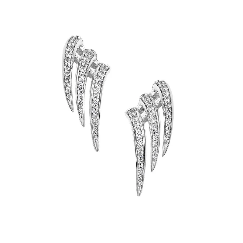 Shaun Leane 18ct White Gold Diamond Pave Triple Stud Earrings