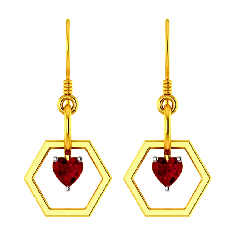 Channel - Set Women's Diamond Rings with Diamonds Securely Held in a Metal Groove for DurabilityHexagonal 14k Gold Earring With A Red Heart Pendant Channel - Set Women's Diamond Rings with Diamonds Securely Held in a Metal Groove for DurabilityHexagonal 14k Gold Earring With A Red Heart Pendant