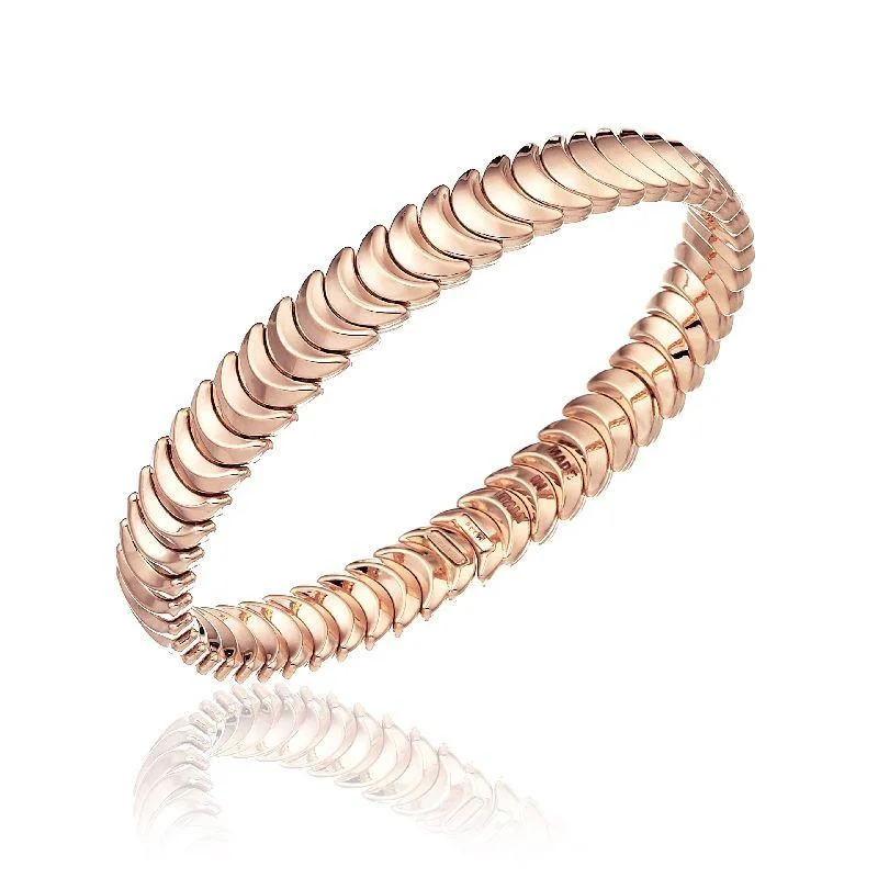 Bohemian - Inspired Bangles with Feather and Bead Accents Chimento Armillas 18ct Rose Gold Crescent Moon Bangle Bohemian - Inspired Bangles with Feather and Bead Accents Chimento Armillas 18ct Rose Gold Crescent Moon Bangle