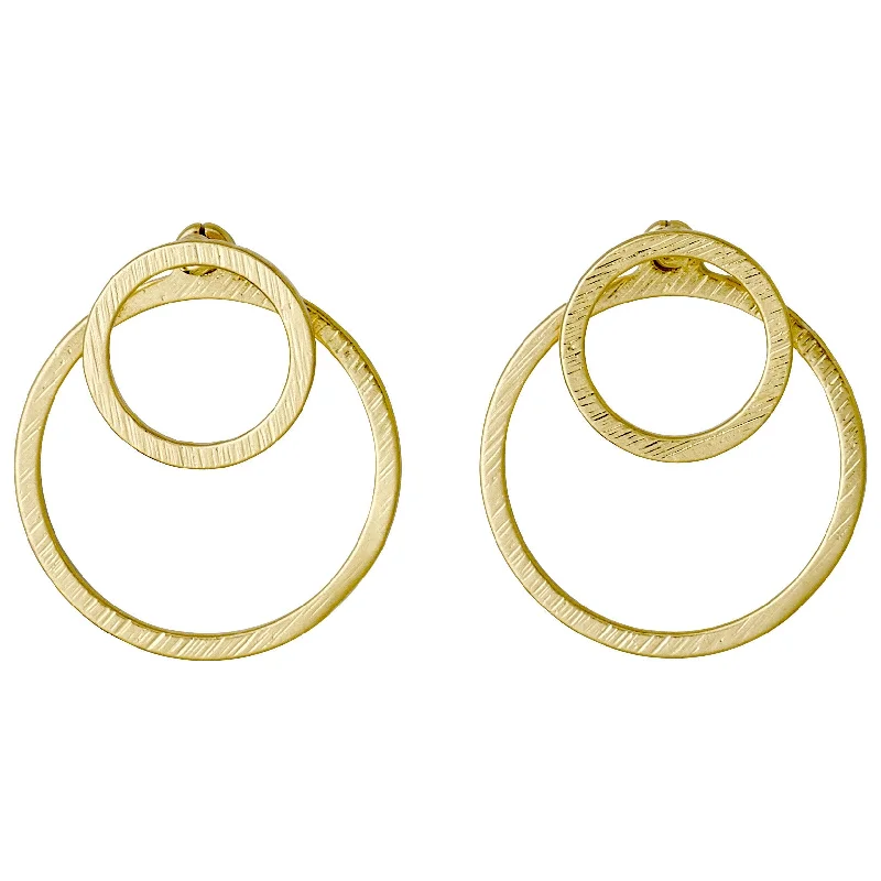 Matte - Finish Titanium Hexagon Stud Earrings for a Sleek and Contemporary StyleZOOEY 2-in-1 earrings gold-plated Matte - Finish Titanium Hexagon Stud Earrings for a Sleek and Contemporary StyleZOOEY 2-in-1 earrings gold-plated