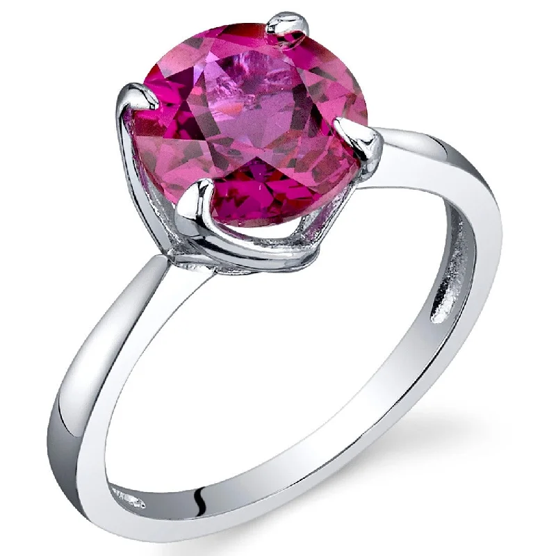 Ruby Gemstone Rings in 14K Yellow Gold with a Solitaire Setting for a Classic and Bold StatementSterling Silver 2.25 ct Created Ruby Birthstone Ring Ruby Gemstone Rings in 14K Yellow Gold with a Solitaire Setting for a Classic and Bold StatementSterling Silver 2.25 ct Created Ruby Birthstone Ring