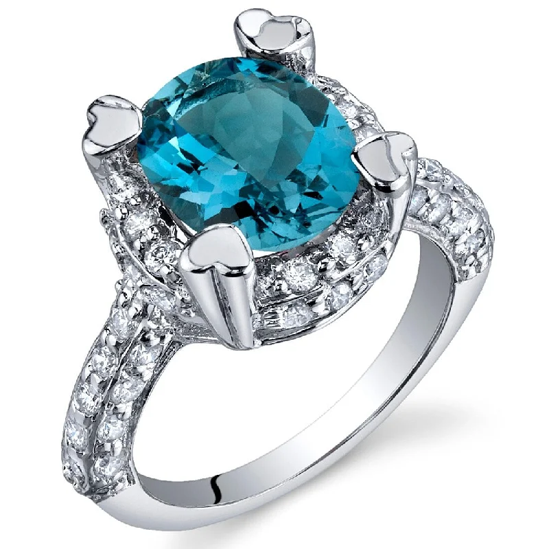 Opal Gemstone Rings in Rose Gold with a Milgrain Edge for a Feminine and Romantic StyleSterling Silver 3 ct London Blue Topaz Birthstone Ring
