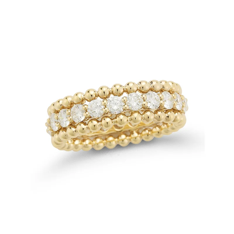 Adjustable Fashion Rings in Leather and Brass with a Tribal - Inspired DesignDiamond & Beaded Gold Eternity Ring Adjustable Fashion Rings in Leather and Brass with a Tribal - Inspired DesignDiamond & Beaded Gold Eternity Ring