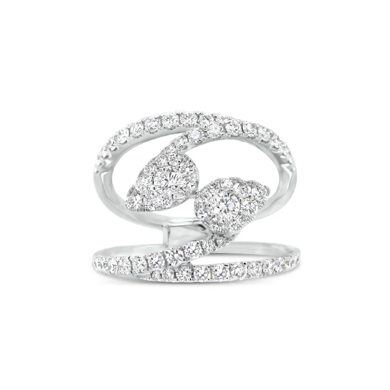 Beaded Fashion Rings in Natural Stones and Cotton Cord for a Handmade AestheticDiamond Teardrops Bypass Ring Beaded Fashion Rings in Natural Stones and Cotton Cord for a Handmade AestheticDiamond Teardrops Bypass Ring