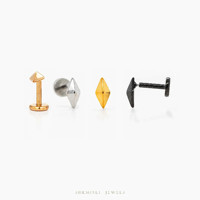 Glow - in - the - Dark Star Stud Earrings for a Mysterious and Night - Time - Friendly AccessoryTiny 3D Diamond Shape Threadless Flat Back Nose Stud, 20,18,16ga, 5-10mm Unisex, Surgical Steel SHEMISLI SS897 Glow - in - the - Dark Star Stud Earrings for a Mysterious and Night - Time - Friendly AccessoryTiny 3D Diamond Shape Threadless Flat Back Nose Stud, 20,18,16ga, 5-10mm Unisex, Surgical Steel SHEMISLI SS897