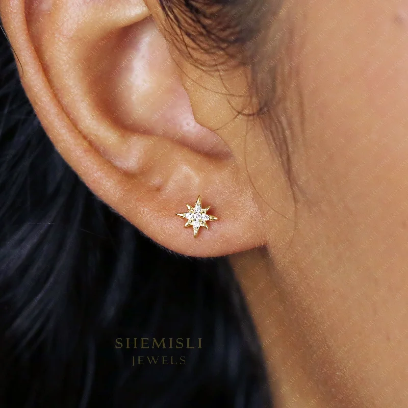 Hypoallergenic Sterling Silver Star - Studded Stud Earrings for Sensitive EarsTiny Star Studs Earrings, Starburst CZ Studs, Celestial Earrings, Unisex, Gold, Silver SS035 Butterfly End, SS351 Screw Ball End (Type A) Hypoallergenic Sterling Silver Star - Studded Stud Earrings for Sensitive EarsTiny Star Studs Earrings, Starburst CZ Studs, Celestial Earrings, Unisex, Gold, Silver SS035 Butterfly End, SS351 Screw Ball End (Type A)