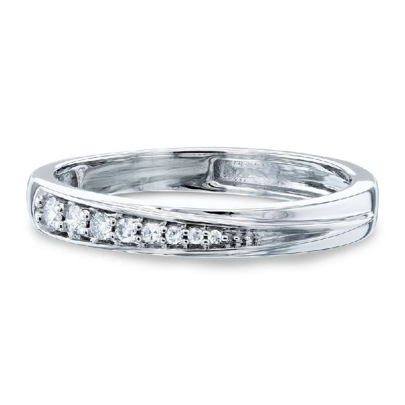 Signature - Design Women's Diamond Rings with a Brand - Specific Pattern and High - Quality DiamondsAnnello by Kobelli 10k White Gold 1/10ct TDW White Diamond Accented Fashion Ring Signature - Design Women's Diamond Rings with a Brand - Specific Pattern and High - Quality DiamondsAnnello by Kobelli 10k White Gold 1/10ct TDW White Diamond Accented Fashion Ring