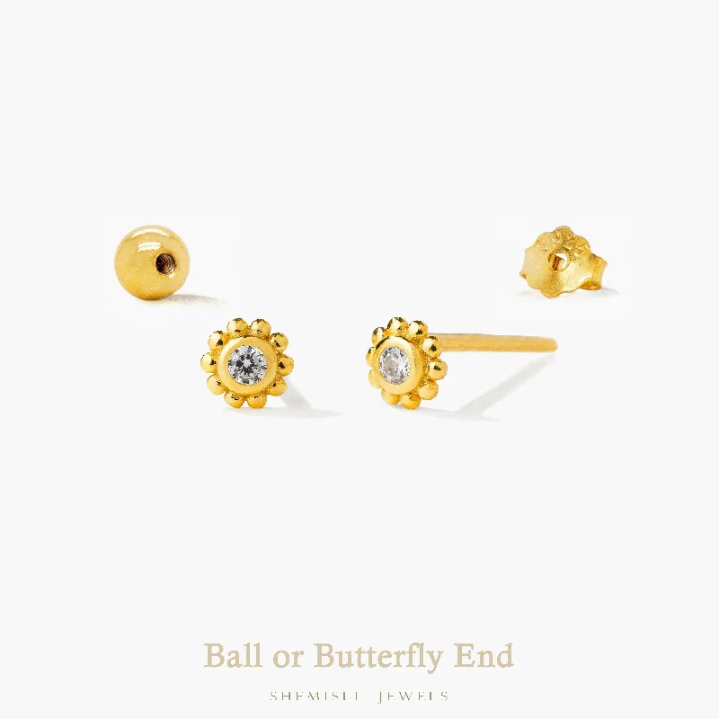 Hypoallergenic Sterling Silver Star - Studded Stud Earrings for Sensitive EarsSuper Tiny Beaded Bezel CZ Stud Earrings, Unisex, Gold, Silver SHEMISLI SS975 Butterfly End, SS976 Screw Ball End (Type A) Hypoallergenic Sterling Silver Star - Studded Stud Earrings for Sensitive EarsSuper Tiny Beaded Bezel CZ Stud Earrings, Unisex, Gold, Silver SHEMISLI SS975 Butterfly End, SS976 Screw Ball End (Type A)