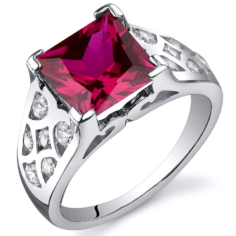 Ruby Gemstone Rings in 14K Yellow Gold with a Solitaire Setting for a Classic and Bold StatementSterling Silver 3.25 ct Created Ruby Birthstone Ring Ruby Gemstone Rings in 14K Yellow Gold with a Solitaire Setting for a Classic and Bold StatementSterling Silver 3.25 ct Created Ruby Birthstone Ring