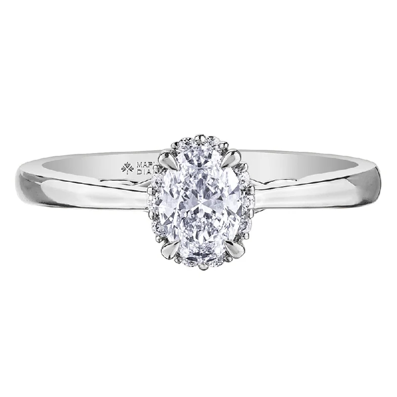 Women's Solitaire Diamond Rings with Round - Cut Diamonds and Platinum Settings for an Elegant EngagementStunning Oval Canadian Diamond Eternal Flames Ring Women's Solitaire Diamond Rings with Round - Cut Diamonds and Platinum Settings for an Elegant EngagementStunning Oval Canadian Diamond Eternal Flames Ring