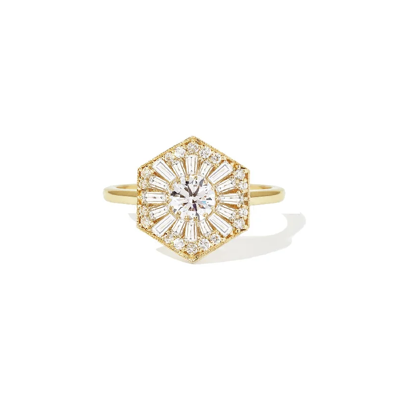 Men's Citrine Engagement Rings in Stainless Steel with a Stackable Band DesignHexagon Ballerina Round Brilliant Cut Diamond Mosaic Ring Men's Citrine Engagement Rings in Stainless Steel with a Stackable Band DesignHexagon Ballerina Round Brilliant Cut Diamond Mosaic Ring