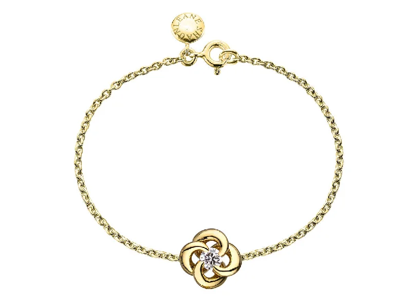 Shaun Leane Entwined 18ct Yellow Gold Diamond Petal Flower Bracelet