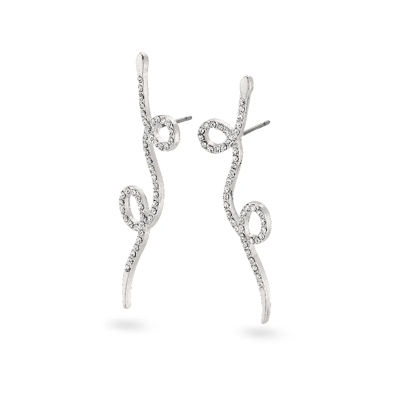 Matte - Finish Titanium Hexagon Stud Earrings for a Sleek and Contemporary StyleEBBA crystal snake earrings silver-plated Matte - Finish Titanium Hexagon Stud Earrings for a Sleek and Contemporary StyleEBBA crystal snake earrings silver-plated