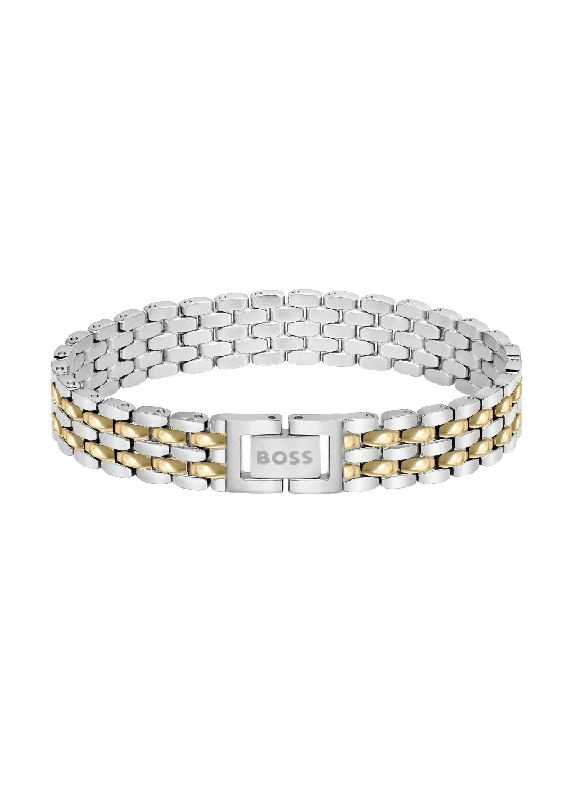 Boss Isla Yellow Gold Tone IP Stainless Steel Multi Link Bracelet