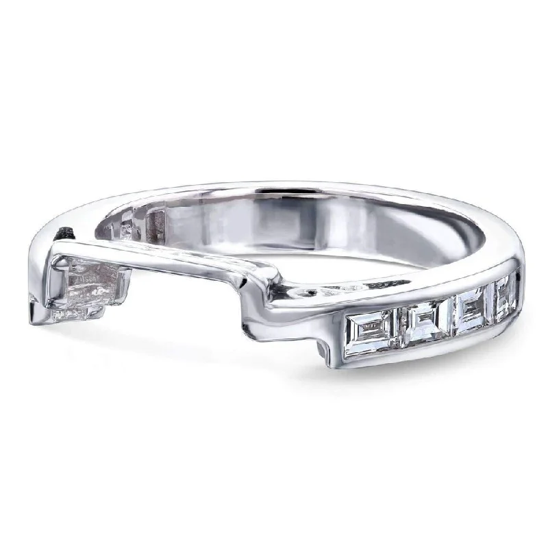 Art Deco - Inspired Women's Diamond Rings with Geometric Designs and Baguette - Cut DiamondsAnnello by Kobelli 14k White Gold 1/2ct TDW Natural Baguette Diamond Notched Wedding Band Art Deco - Inspired Women's Diamond Rings with Geometric Designs and Baguette - Cut DiamondsAnnello by Kobelli 14k White Gold 1/2ct TDW Natural Baguette Diamond Notched Wedding Band