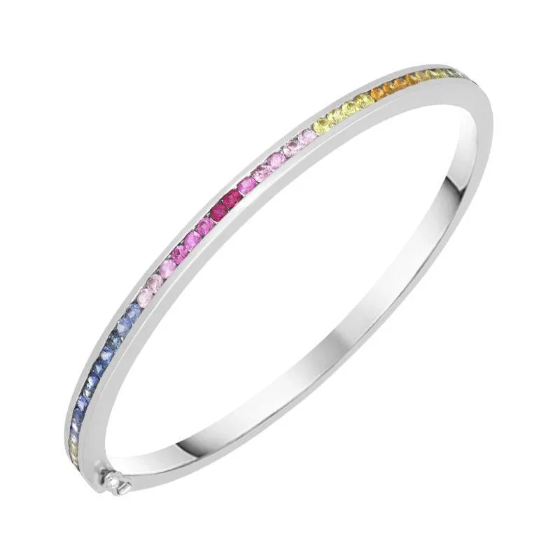 Wood - Carved Bangles with Intricate Celtic Patterns 18ct White Gold 1.76ct Rainbow Sapphire Bangle Wood - Carved Bangles with Intricate Celtic Patterns 18ct White Gold 1.76ct Rainbow Sapphire Bangle